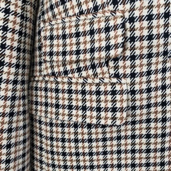 TOPSHOP Classic Tan & Black Houndstooth Suit Blazer Size 2 - Picture 8 of 13